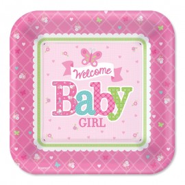 8 Pratos Welcome Girl 26,6 cm