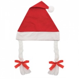 Chapéu de Natal com tranças vermelhas