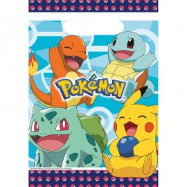 8 Sacos Pokémon de Plástico 23.4 x 16.2 cm
