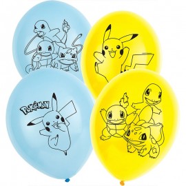 6 Balões Pokémon de Látex 28cm