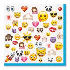 16 Servilletas con Emoticonos 33 cm