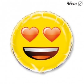 Globo Foil con Emoticono Ojos Corazón 46 cm