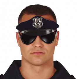 Óculos de polícia com chapéu