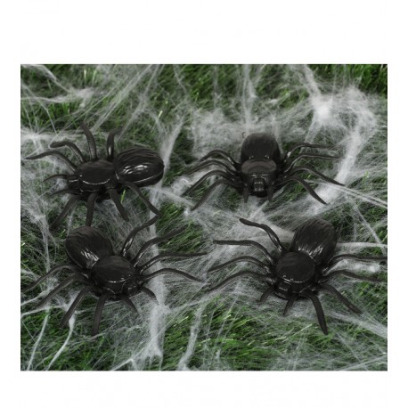 4 aranhas 10 cms plástico