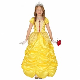 Fantasia de princesa amarela infantil