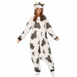 Fantasia de pijama de vaca adulta