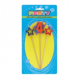3 Velas Forma Estrela Número 4