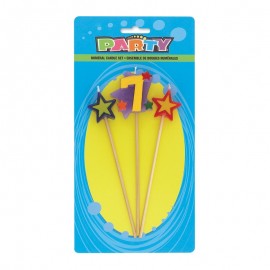 3 Velas Forma Estrela Número 7