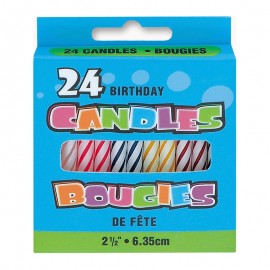 24 Velas forma Espiral Cores Variadas