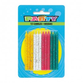12 Velas con Purpurina