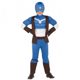 Fantasia de super -herói azul para criança