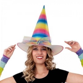 Chapéu de bruxa cor de arco -íris