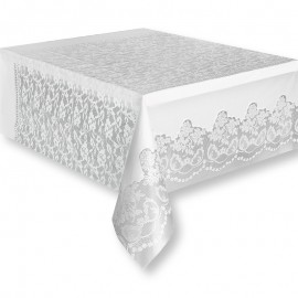 Toalha de Mesa de Plástico com Bordado 137 x 274 cm