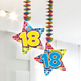 2 Decorativos Pendentes 18 forma Estrela Multicolor