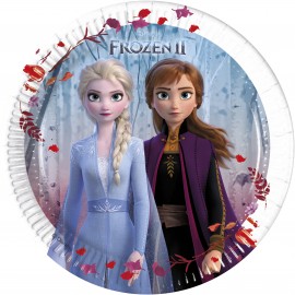 8 Pratos Frozen 2 de Papel 20cm