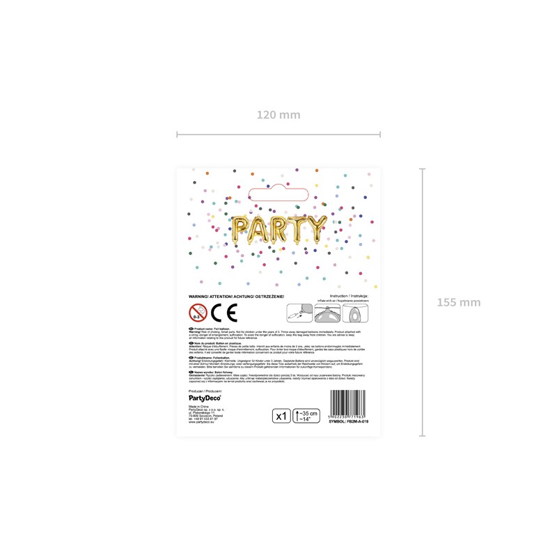 Globo letras Happy Birthday de 35 cm - PartyDeco por 4,50 €