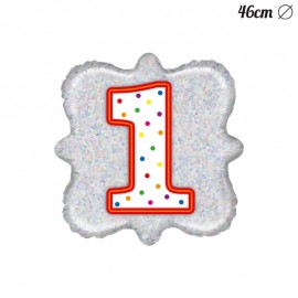 Globo Número 1 Foil Cuadrado 46 cm