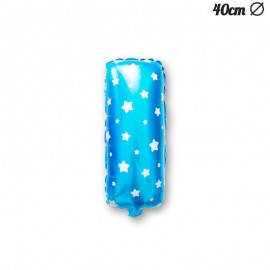 Balão Letra I Foil Azul com Estrelas 40 cm