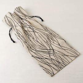 6 sacos de algodão com linhas pretas 15x35 cm