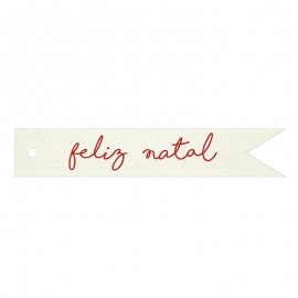 20 Red Happy Natal Banderola Cards 11x2 cm