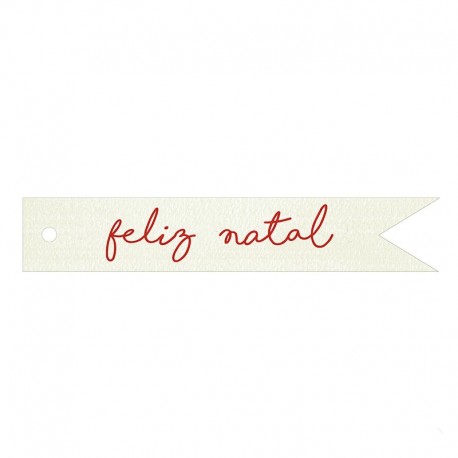 20 Red Happy Natal Banderola Cards 11x2 cm