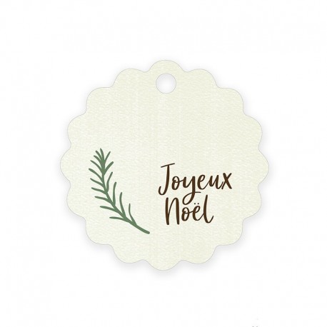 28 cartões ondulados do FIR Branch Joyeux Noel 4 cm