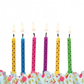6 Velas para Aniversário com Pontinhos