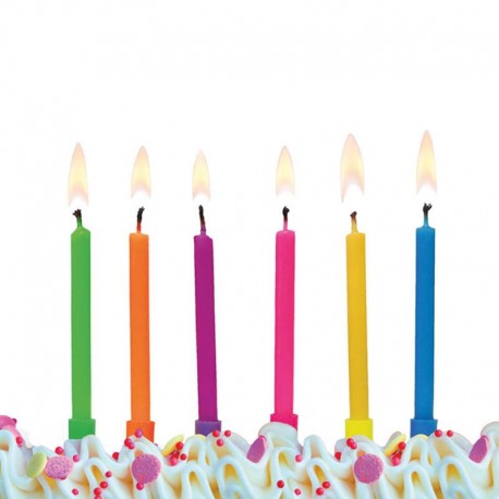 6 Velas Varios Colores para Cumpleaños