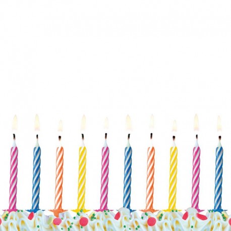 10 Velas Rayadas para Cumpleaños