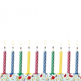 10 Velas para Aniversário com Listras
