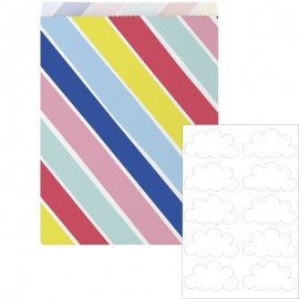 10 sacos de arco -íris de papel