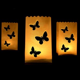 10 Bolsas Porta Velas Mariposas 26 cm