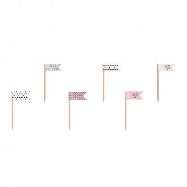 6 Palitos com Bandeirinhas com Vários Desenhos 6 Palitos com Bandeirinhas com Vários Desenhos
