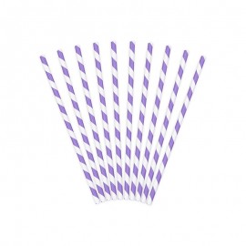 10 Palhinhas de Papel com Listras