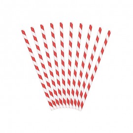 10 Palhinhas de Papel com Listras