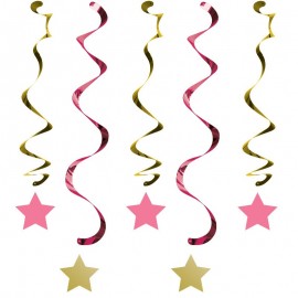 5 Estrelas Pendentes Decorativas Primeiro Ano Menina