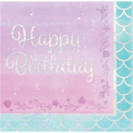 Guardanapos Sereia Iridescente Happy Birthday