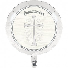 Foil Cruz Plateed Communion Ball 45 cm