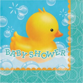 16 Guardanapos patinhos Baby Shower 33 cm