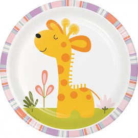 8 pratos de Jungla Girafa 18 cm