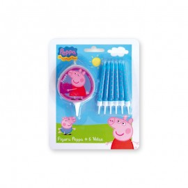 6 Velas Peppa Pig com Figura