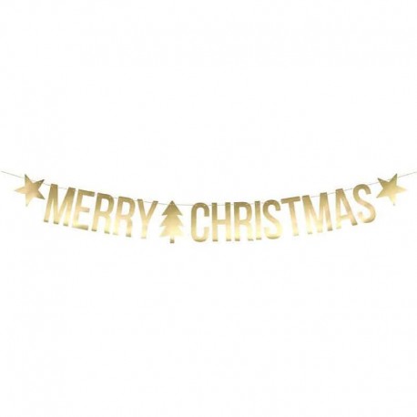 Banner Merry Christmas Dorado 10.5x150 cm