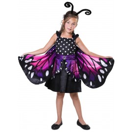 Fantasia de menina de borboleta infantil