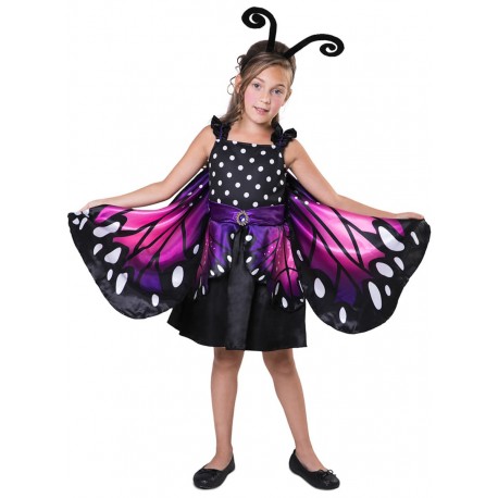 Fantasia de menina de borboleta infantil