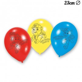 6 Balões Patrulha Pata Látex 23 cm