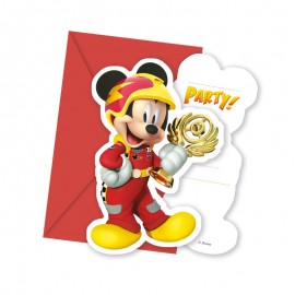 6 Convites Mickey Piloto