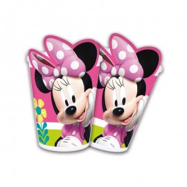 8 Vasos con Forma Minnie Rosa