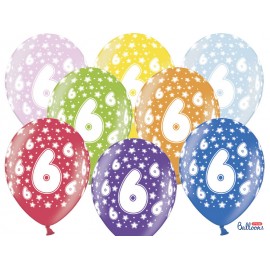Balões Número 6 Redondo 32 cm