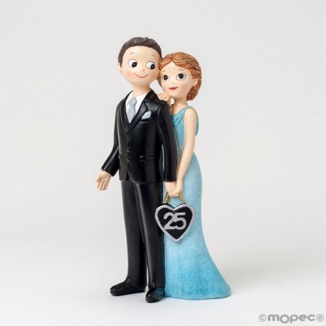 Figura Aniversário de Casamento 25 Anos 21 cm