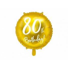 Balão Metálico de Ouro de 80 Anos